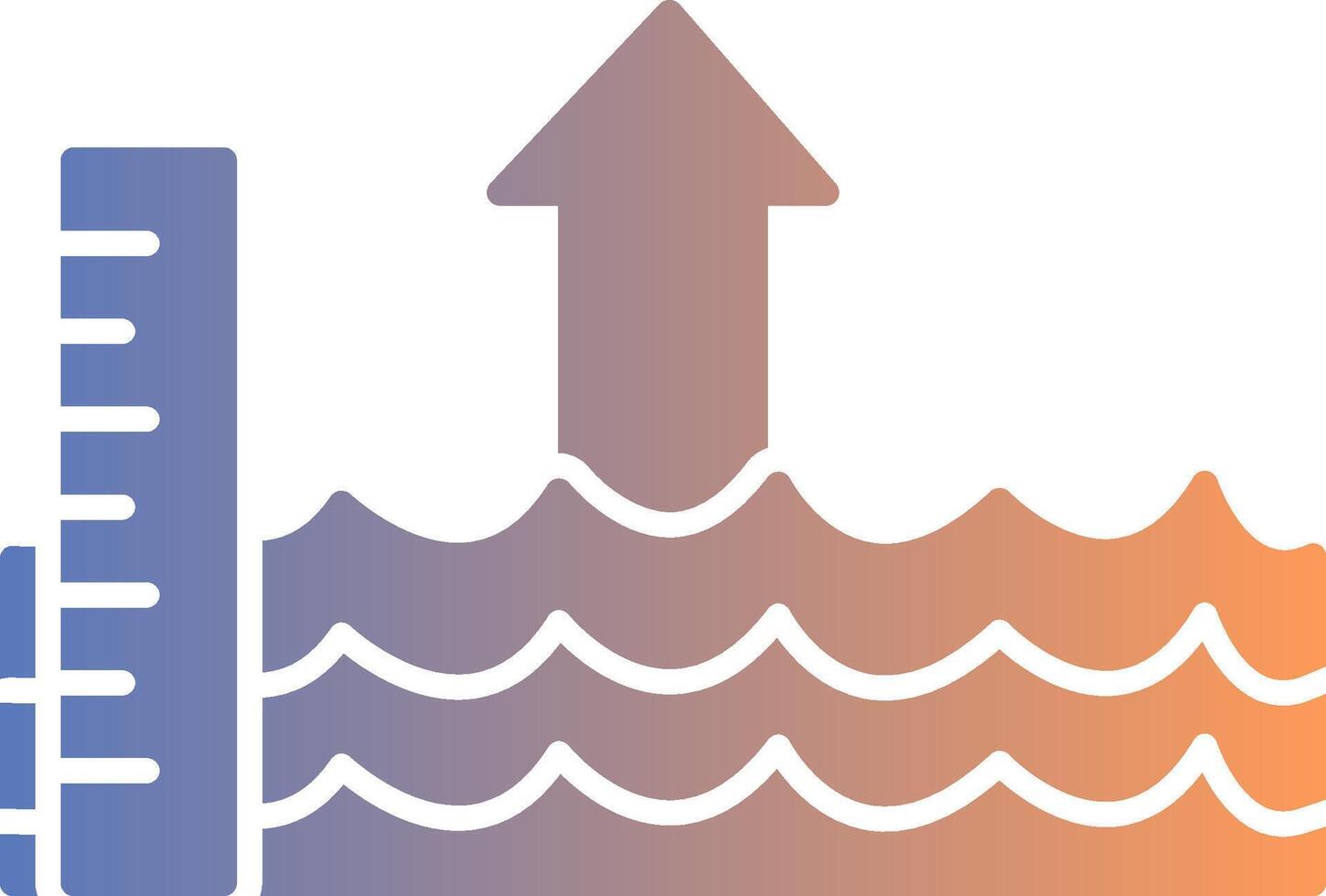 Sea Level Rise Gradient Icon vector