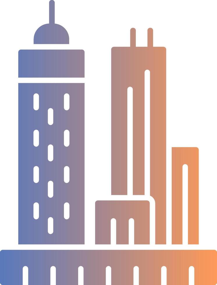 Skyscrapers Gradient Icon vector