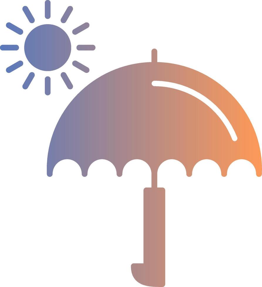 icono de gradiente de paraguas vector
