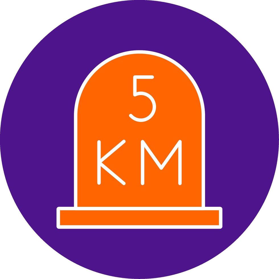 kilometer Line Filled Circle Icon vector