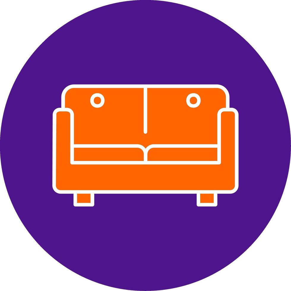 Sofa Bed Line Filled Circle Icon vector