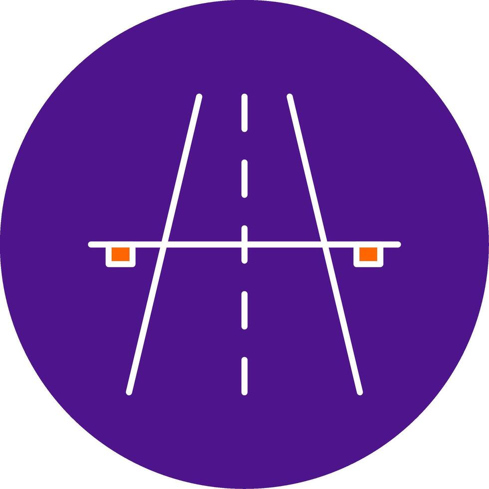 Highway Line Filled Circle Icon vector