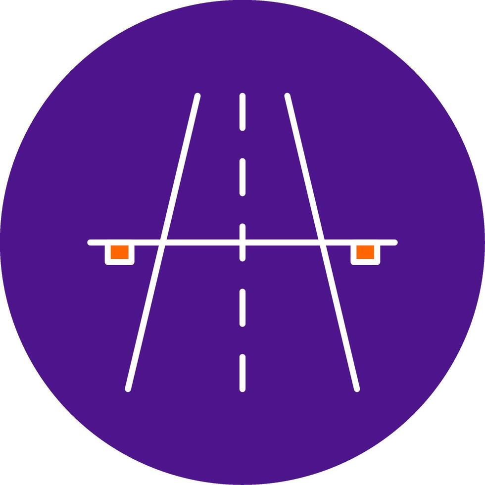 autopista línea lleno circulo icono vector