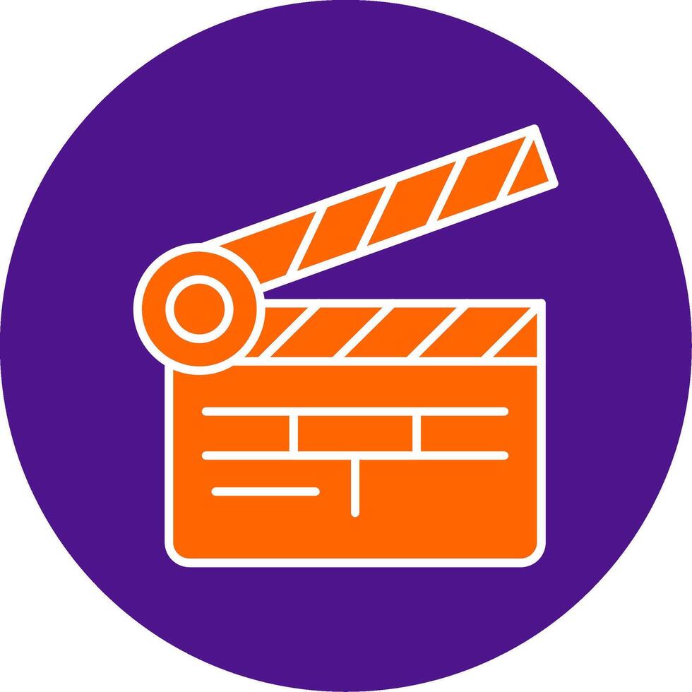 Clapper Board Line Filled Circle Icon vector