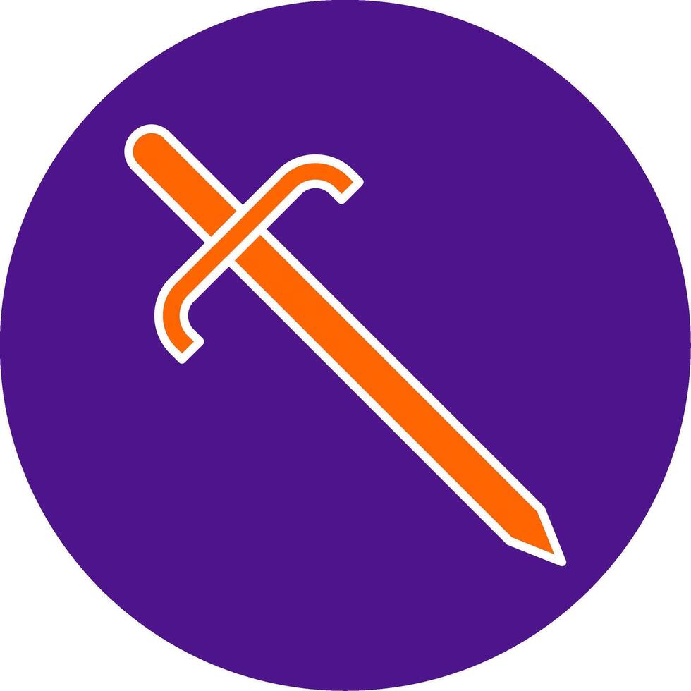 Cutlass Line Filled Circle Icon vector