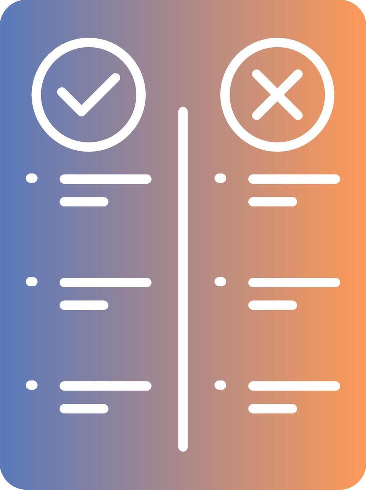 Pros And Cons Gradient Icon vector