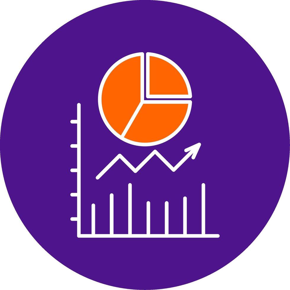 tarta gráfico línea lleno circulo icono vector