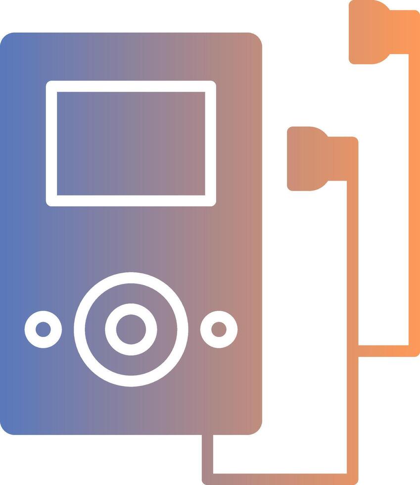 Music Player Gradient Icon vector