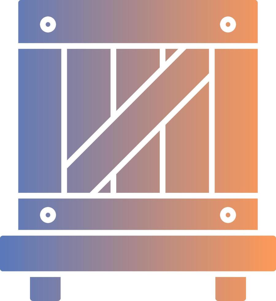 Wooden Box Gradient Icon vector