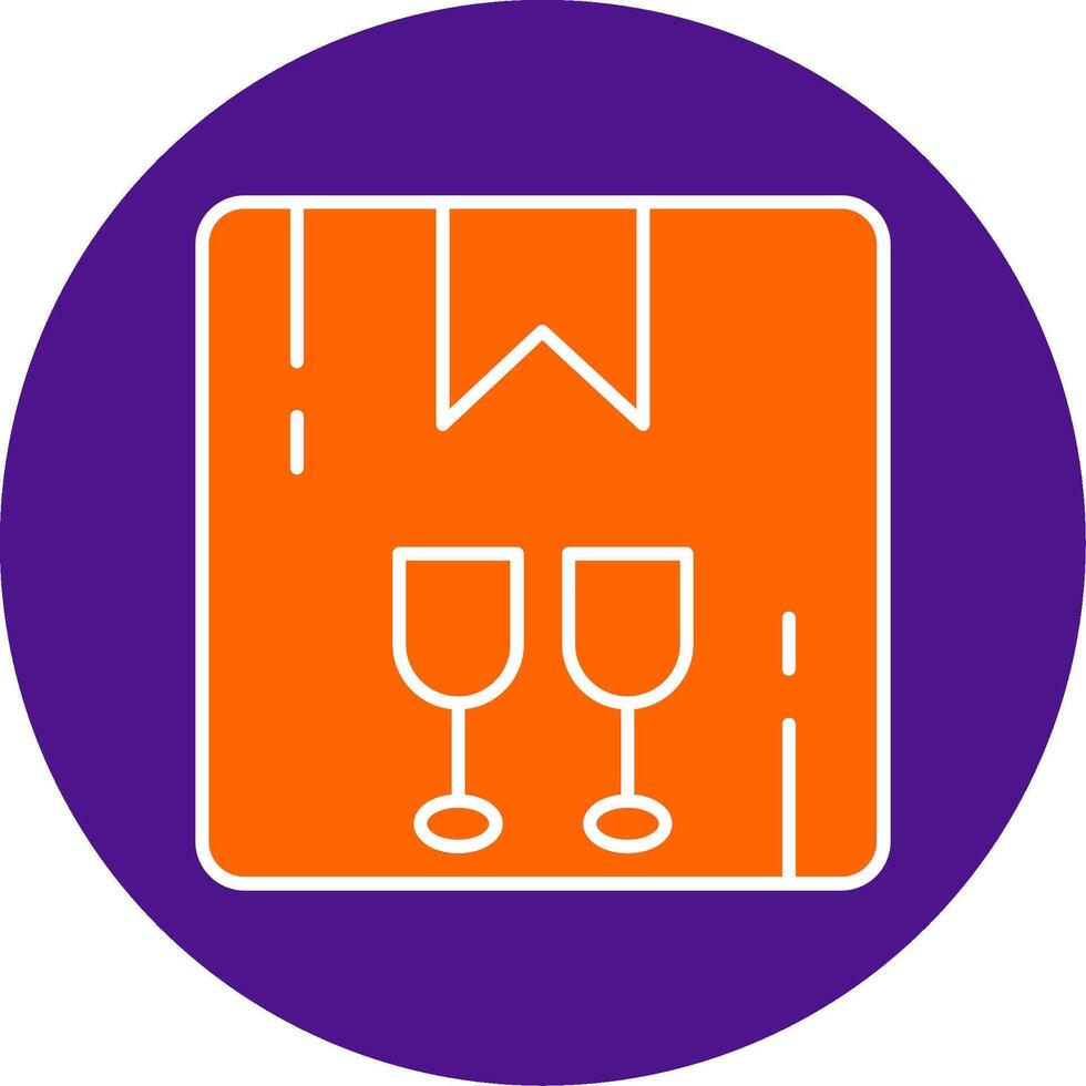 Fragile Line Filled Circle Icon vector