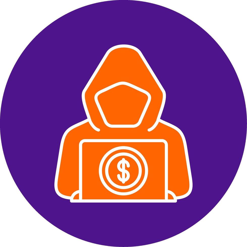 Money Laundering Line Filled Circle Icon vector
