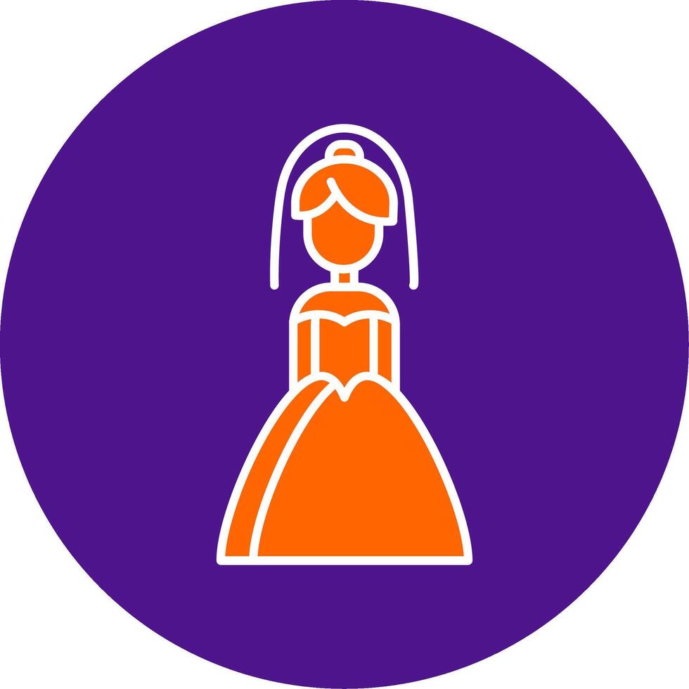 Bride Line Filled Circle Icon vector