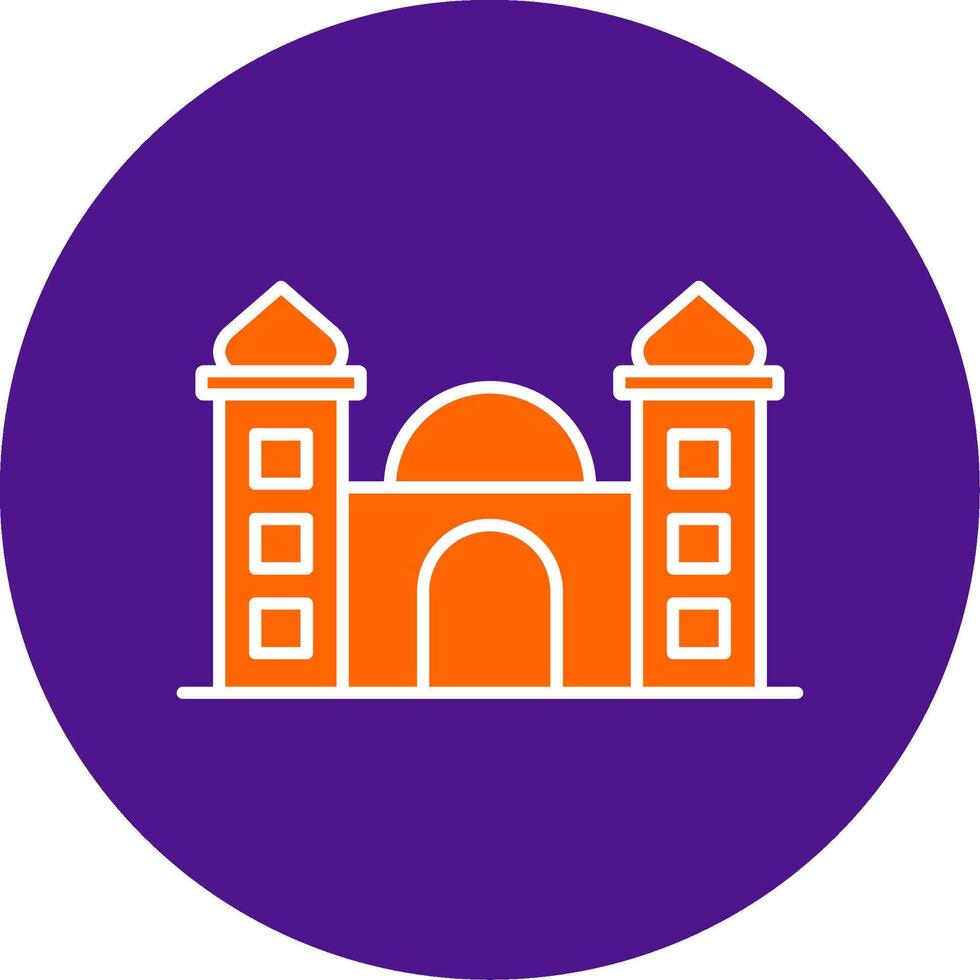 mezquita línea lleno circulo icono vector