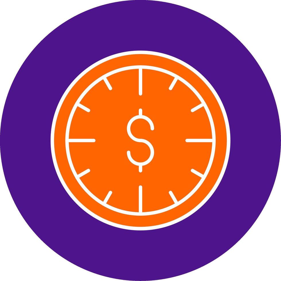 Time Is Money Line Filled Circle Icon vector