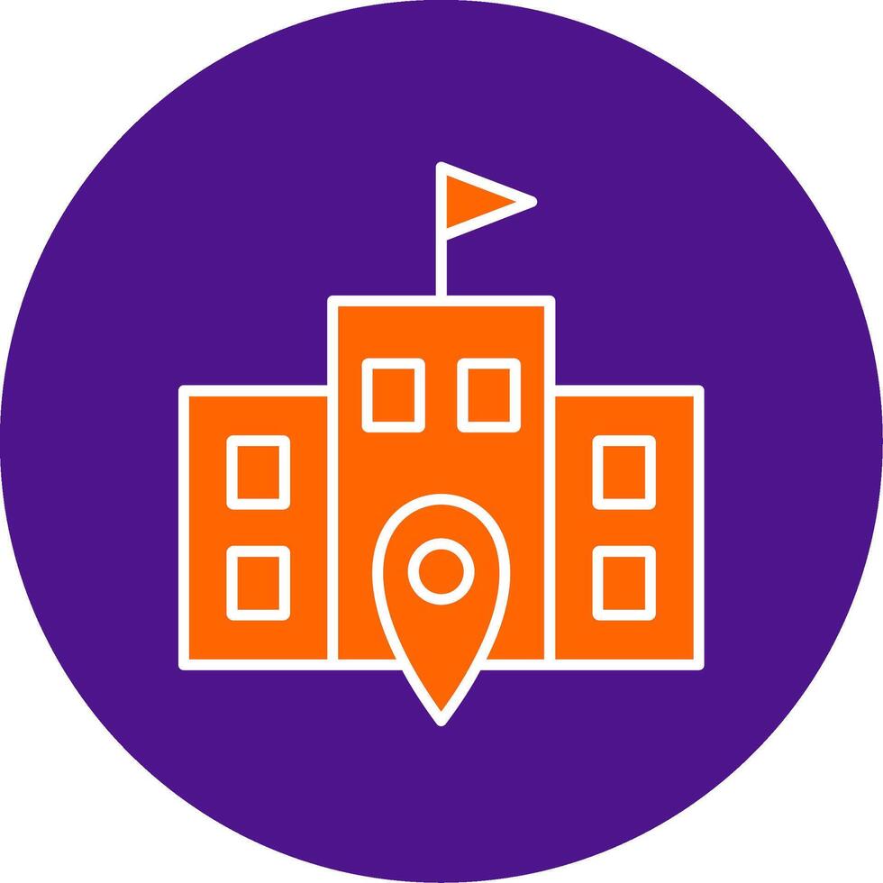 Polling Place Line Filled Circle Icon vector