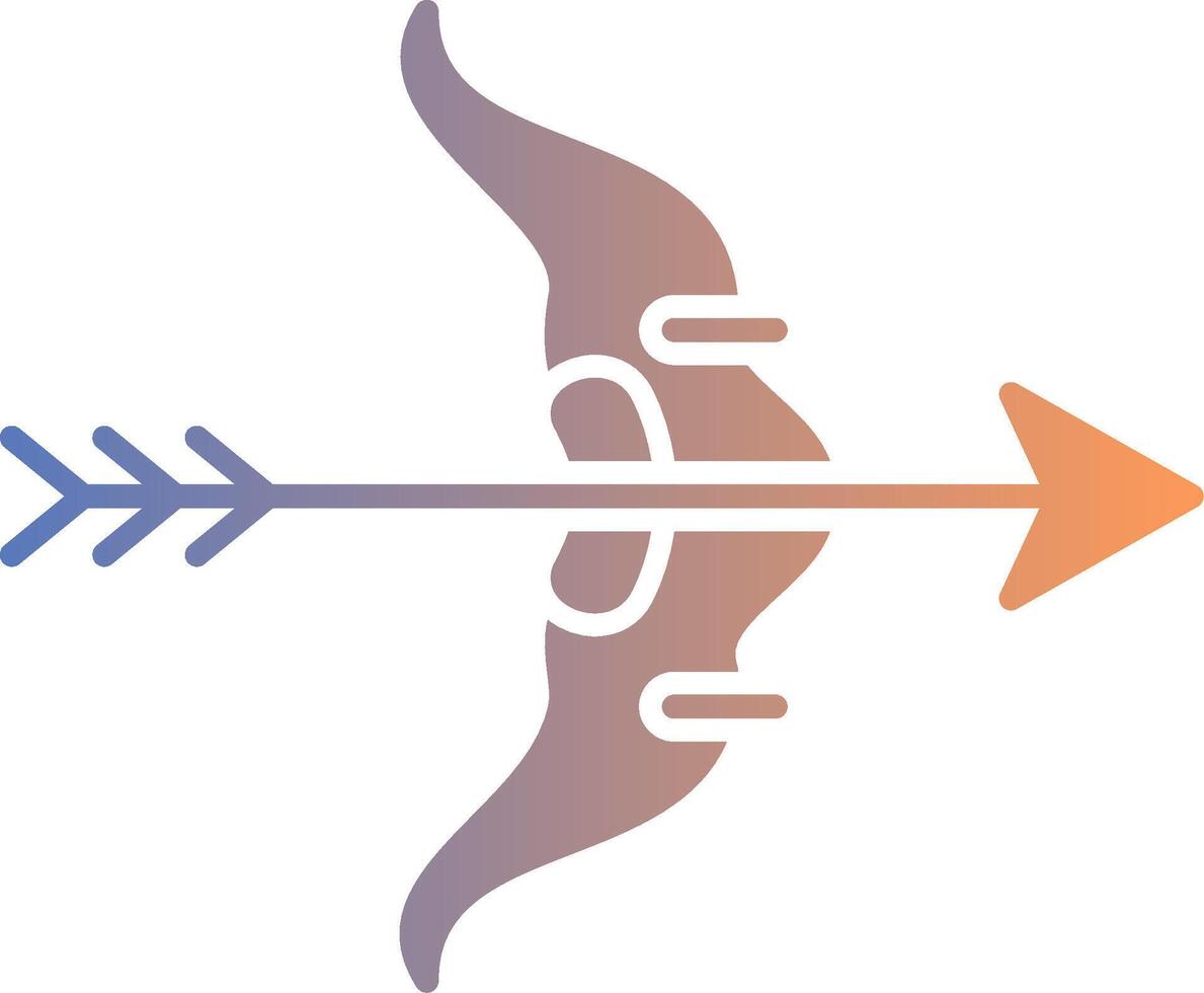 Bow And Arrow Gradient Icon vector