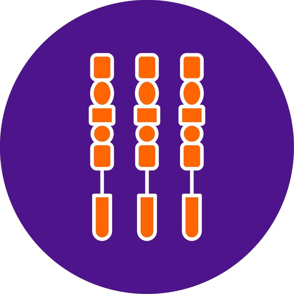 BBQ Stick Line Filled Circle Icon vector
