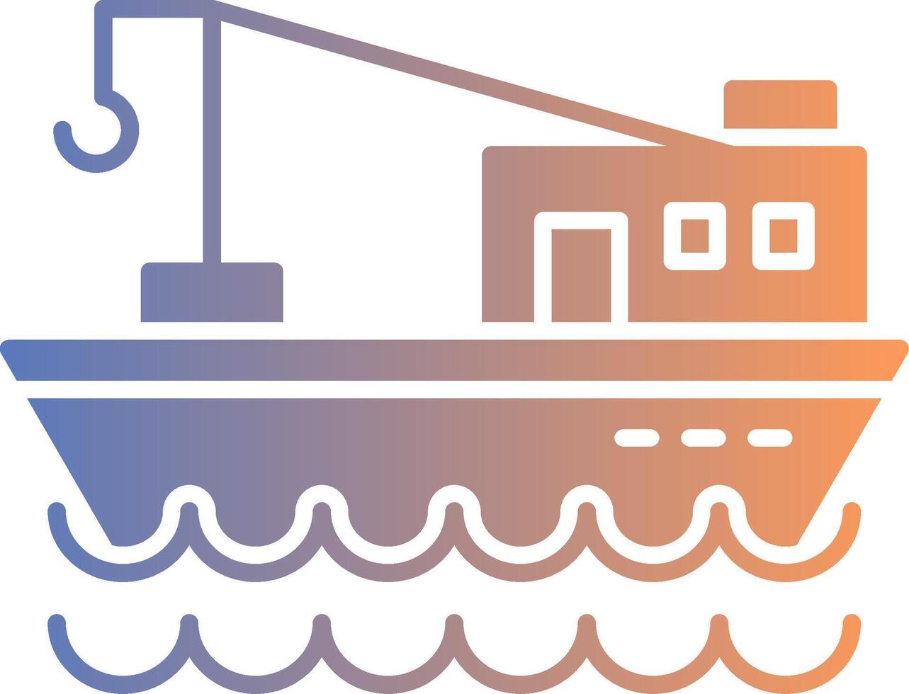 Fishing Boat Gradient Icon vector