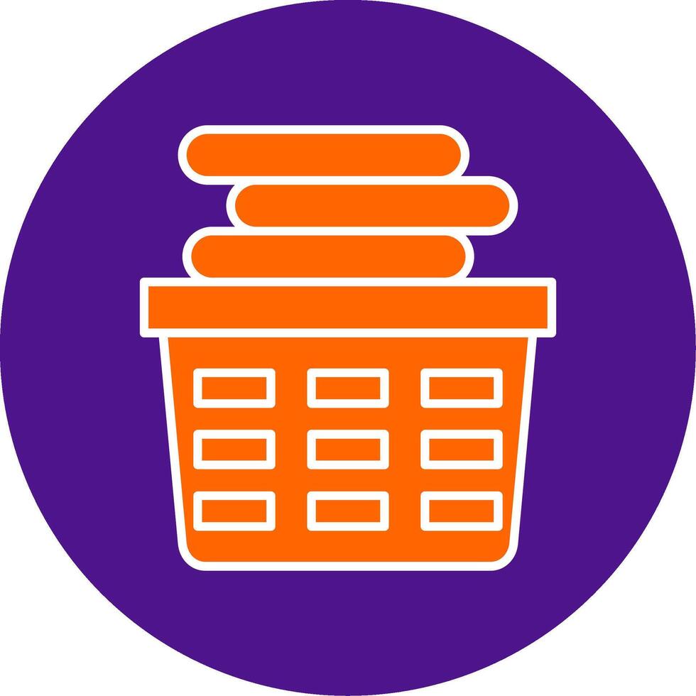Laundry Basket Line Filled Circle Icon vector