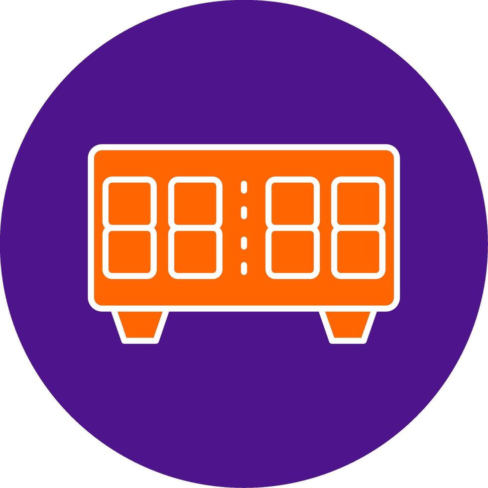 Digital Clock Line Filled Circle Icon vector
