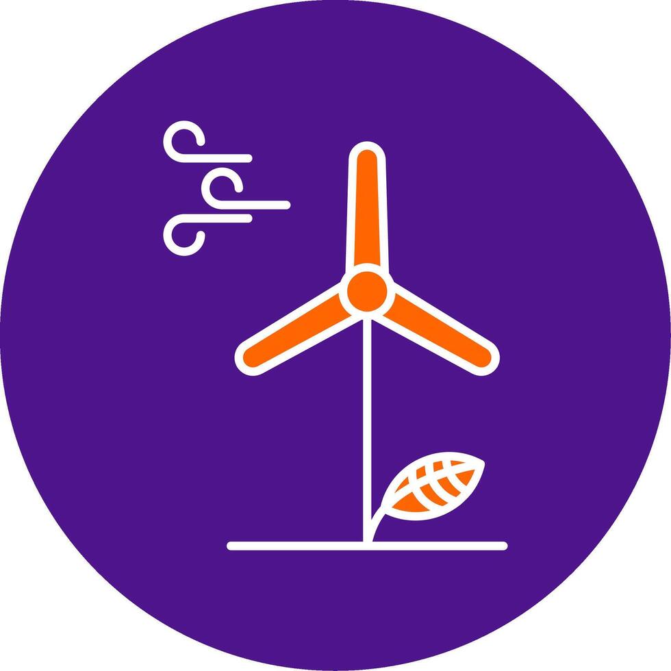 Wind Energy Line Filled Circle Icon vector