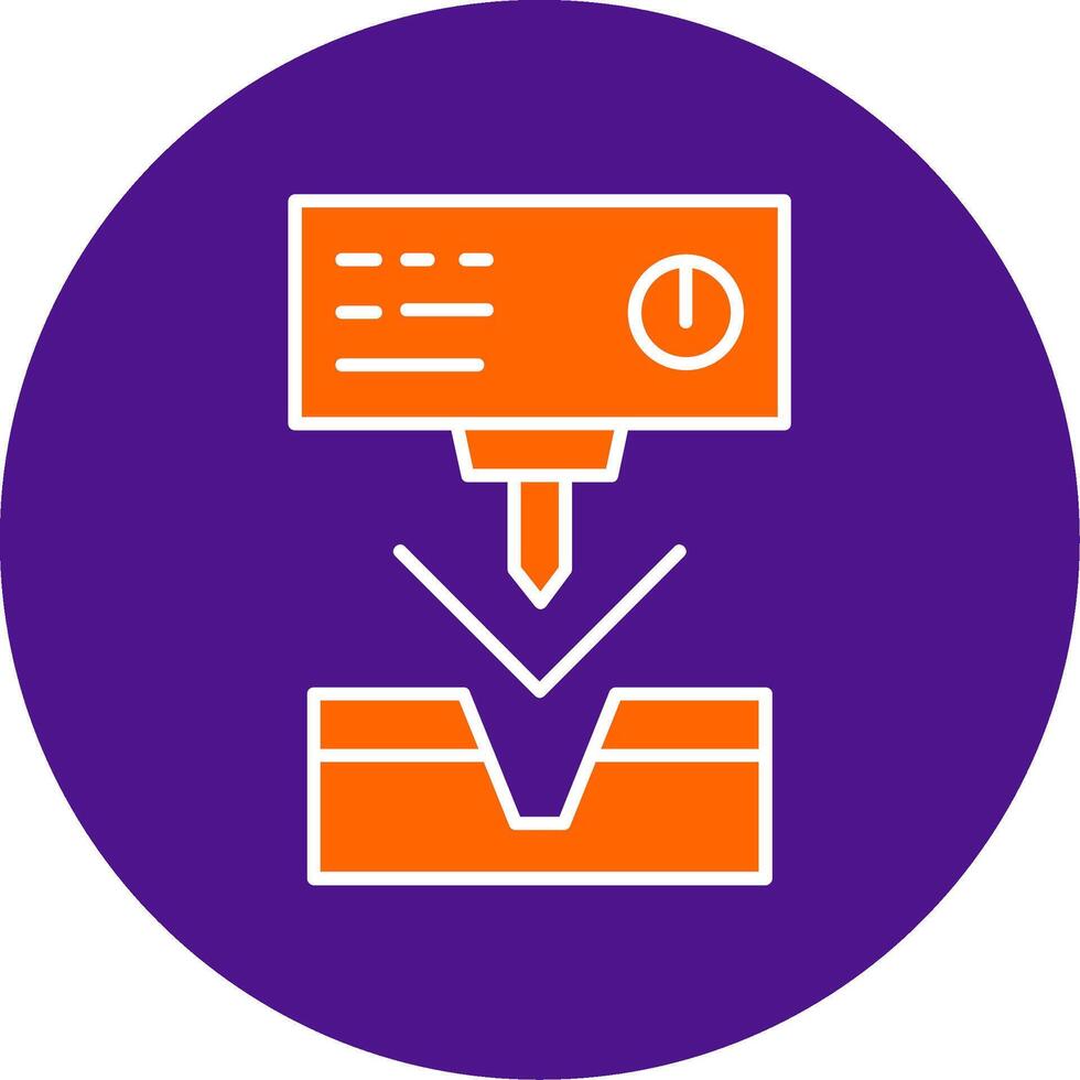 Metal Bending Machine Line Filled Circle Icon vector