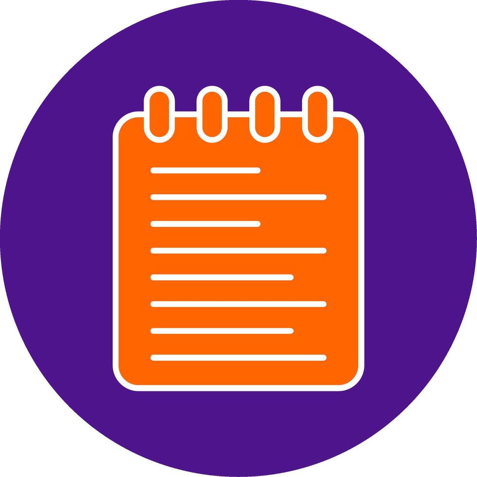 Note Pad Line Filled Circle Icon vector