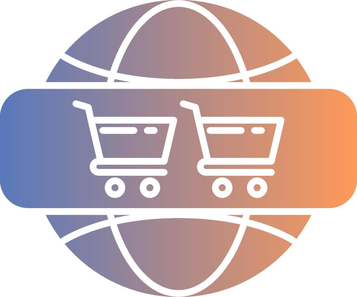 en línea compras degradado icono vector