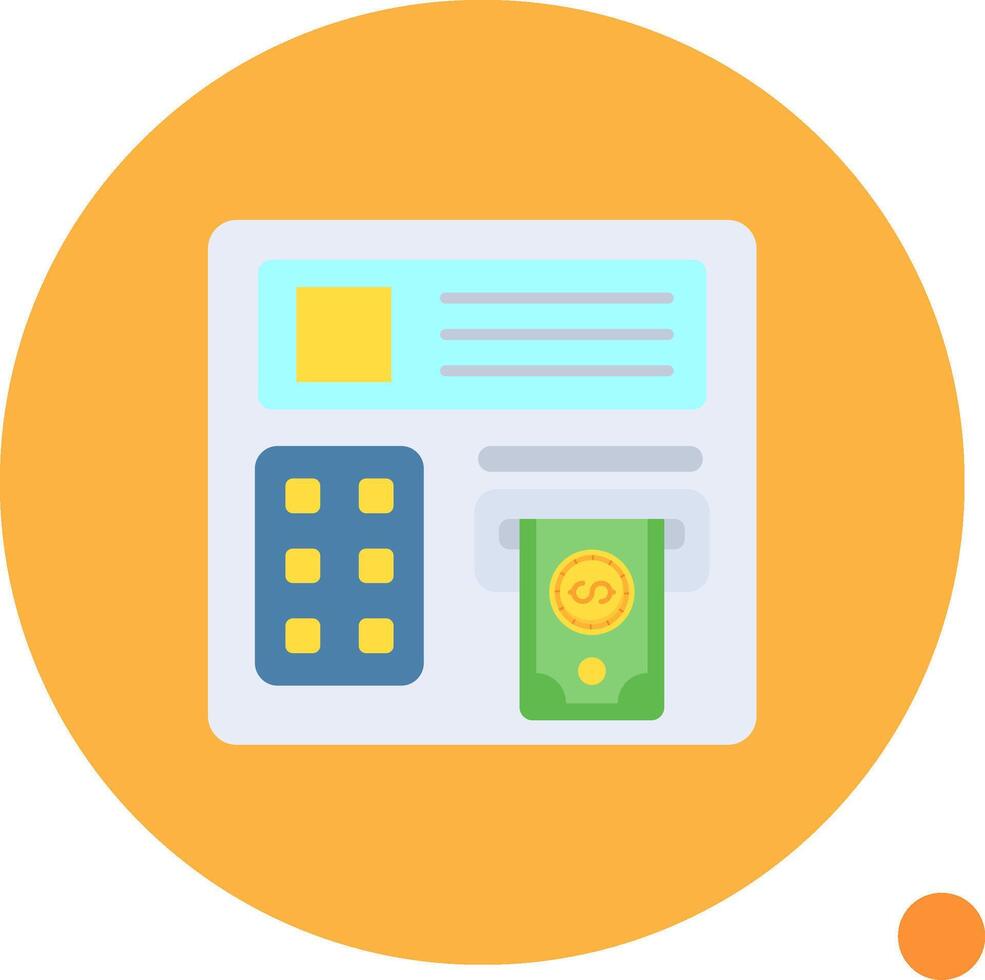 Atm machine Long Circle Icon vector