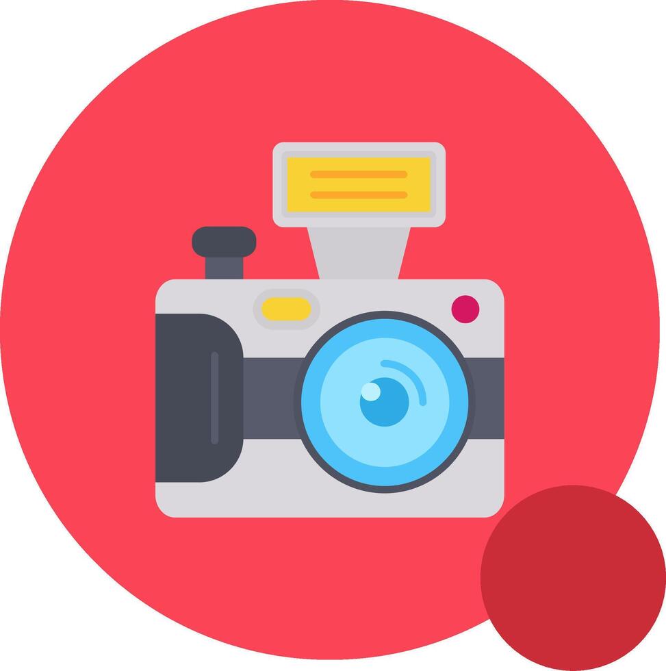 Camera Long Circle Icon vector