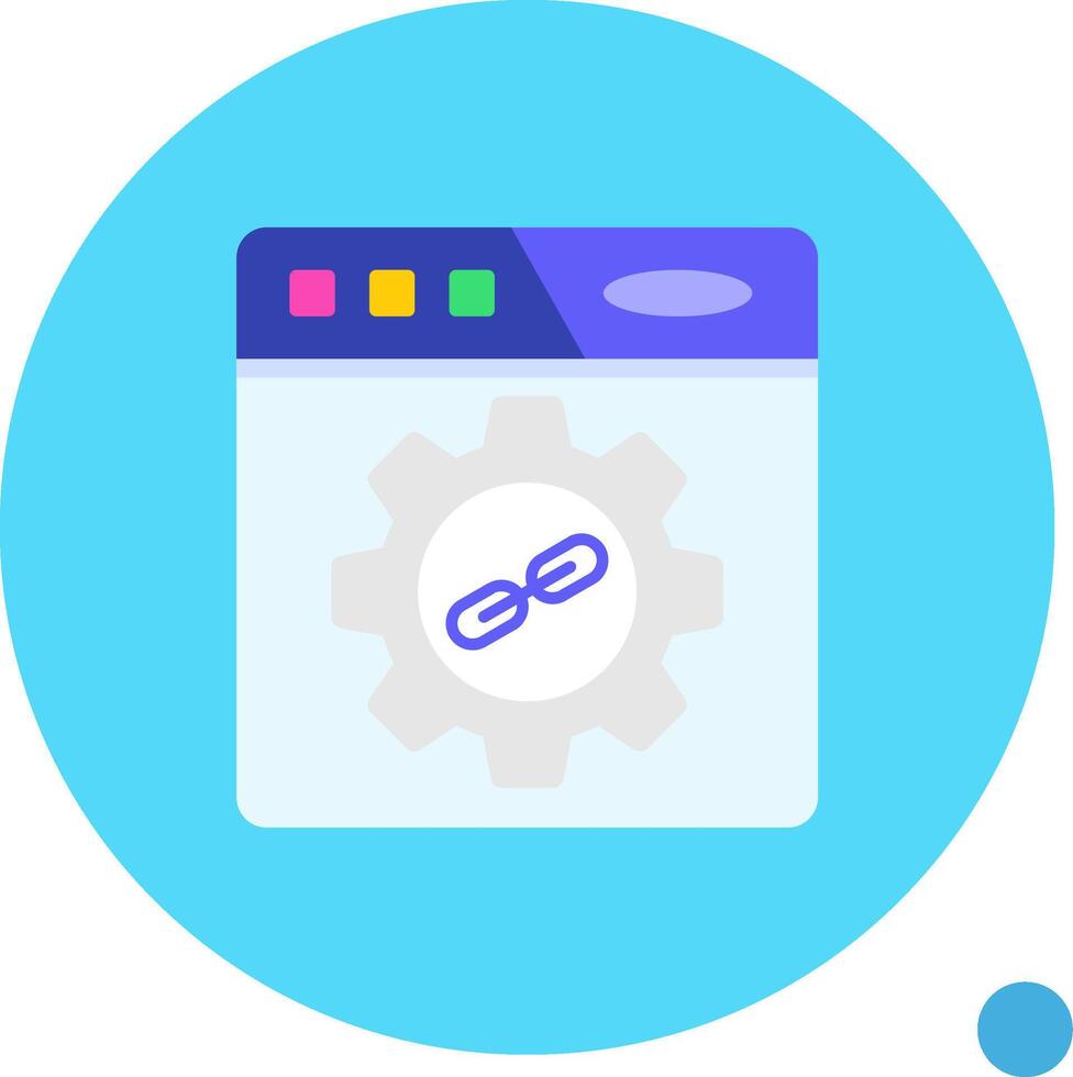 Backlink Long Circle Icon vector