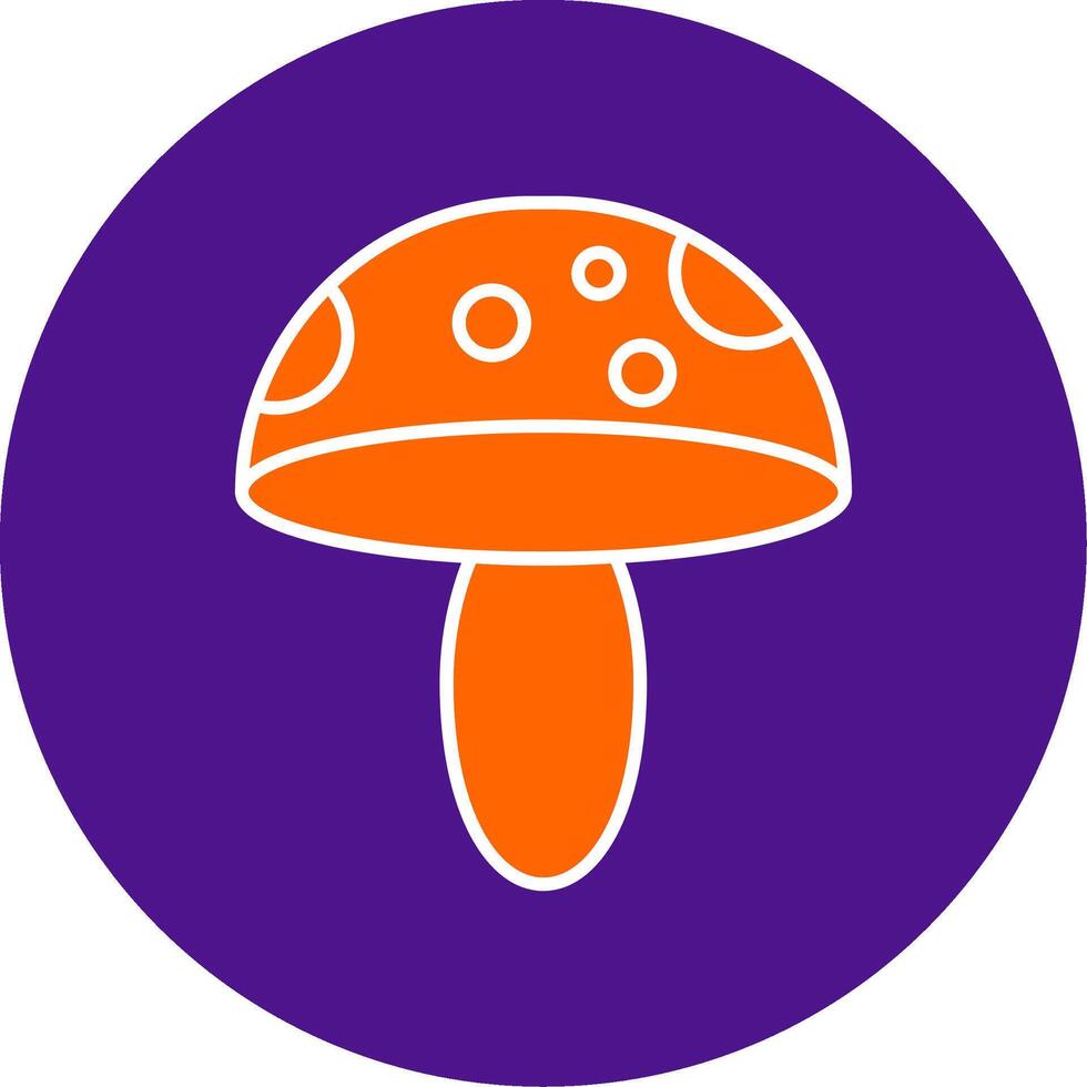 Mushroom Line Filled Circle Icon vector