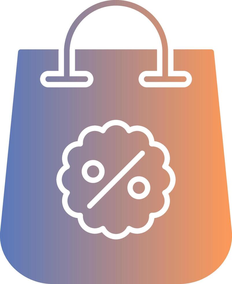 icono de gradiente de bolsa de compras vector