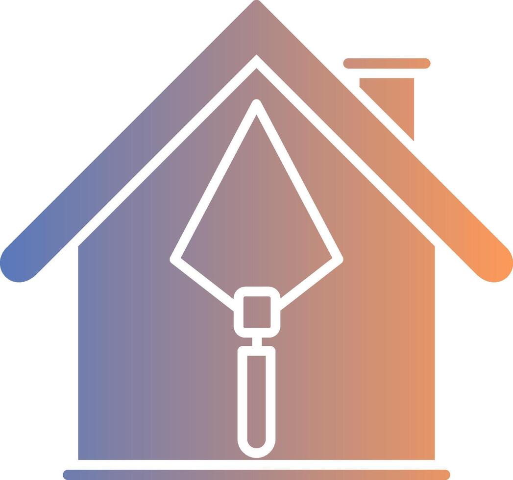 House Construction Gradient Icon vector