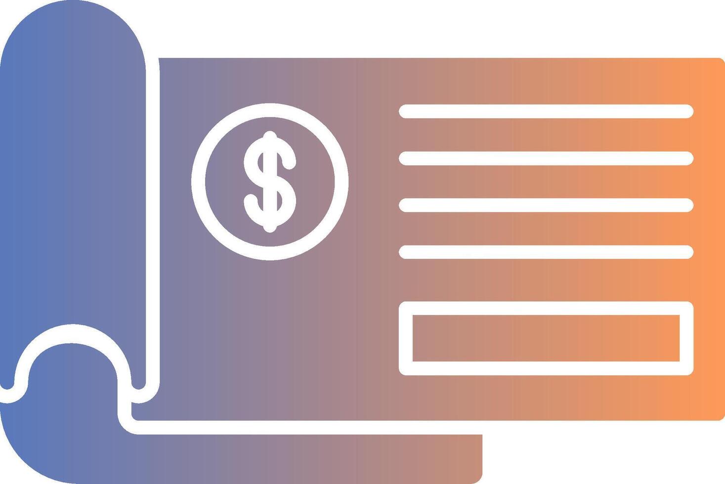 Bank Check Gradient Icon vector
