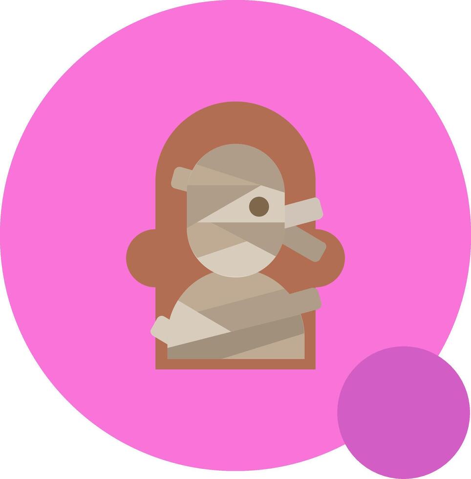Mummy Long Circle Icon vector