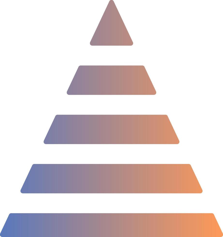 Pyramid Chart Gradient Icon vector