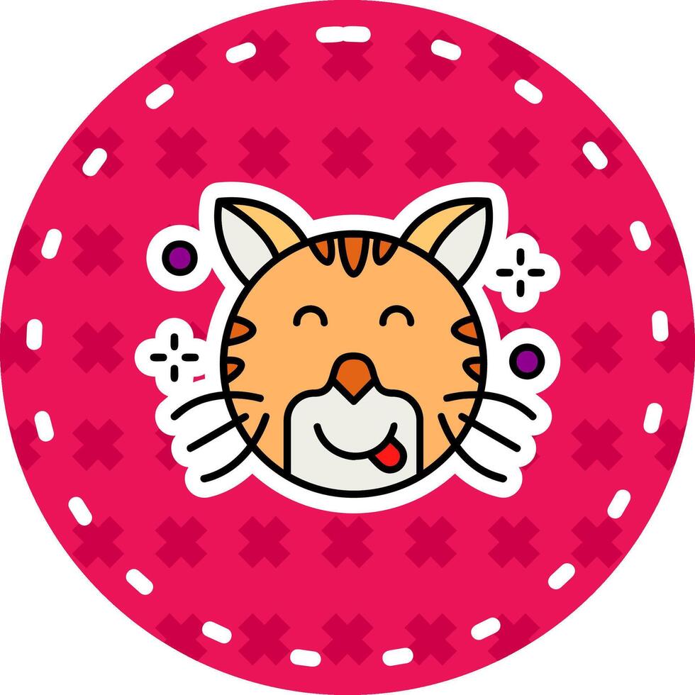 Tongue Line Filled Sticker Icon vector