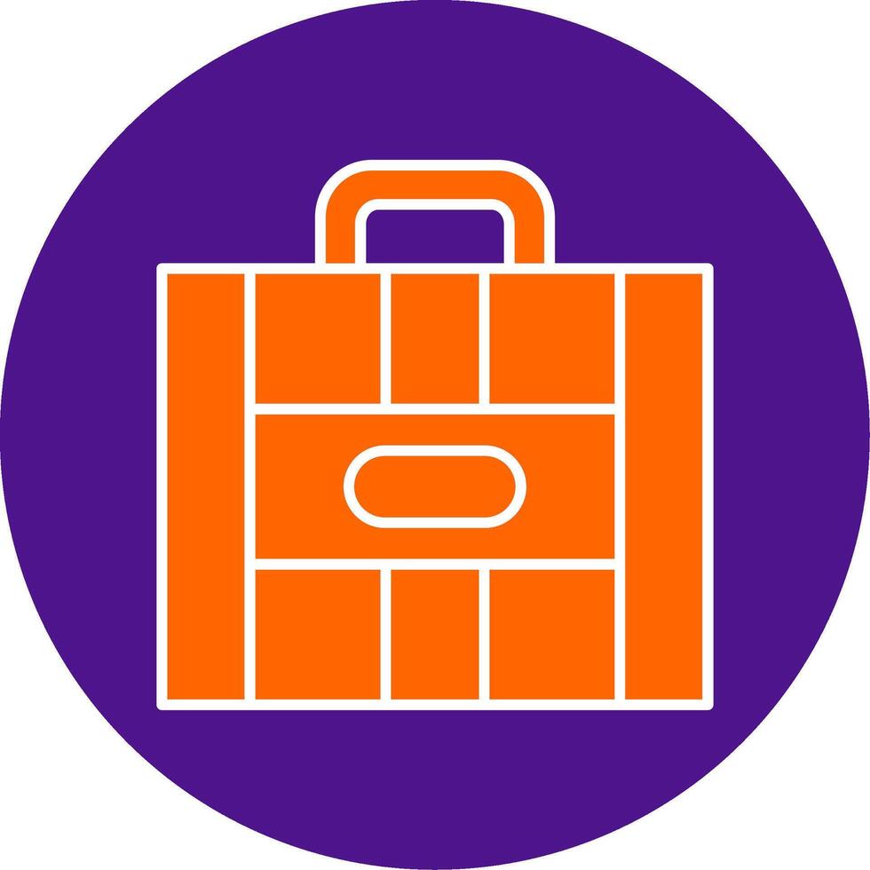 Suitcase Line Filled Circle Icon vector