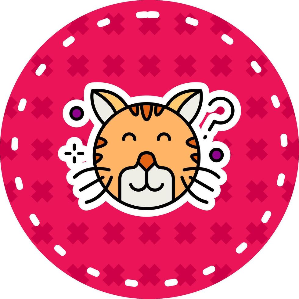 Thinking Line Filled Sticker Icon vector