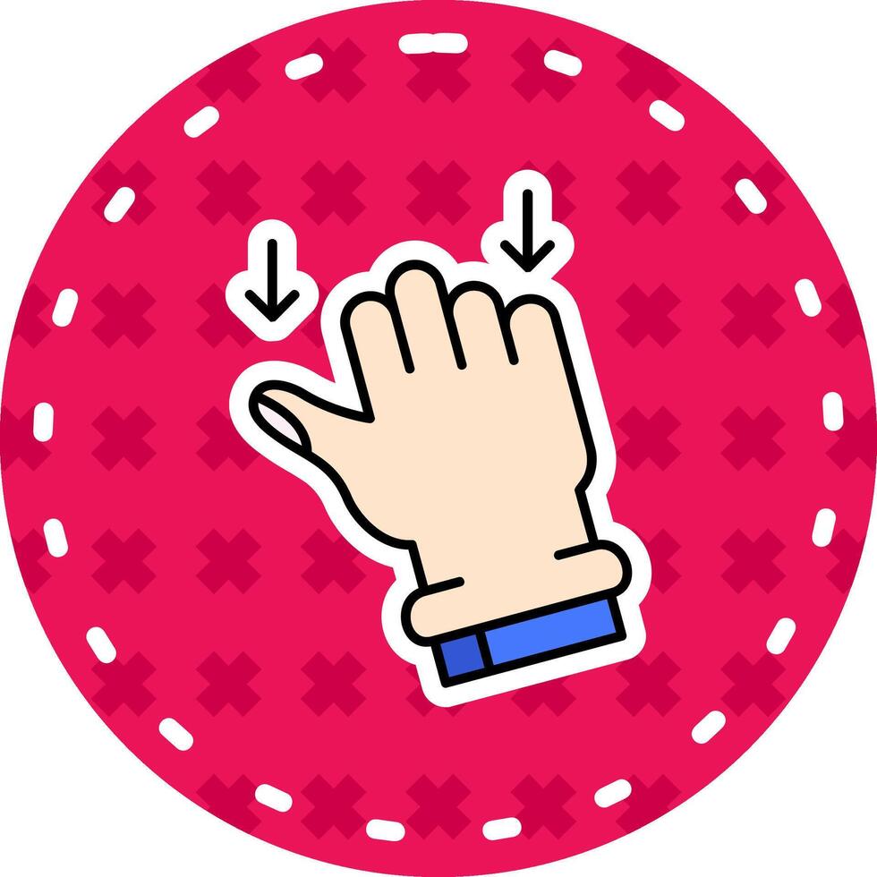 Drag Line Filled Sticker Icon vector