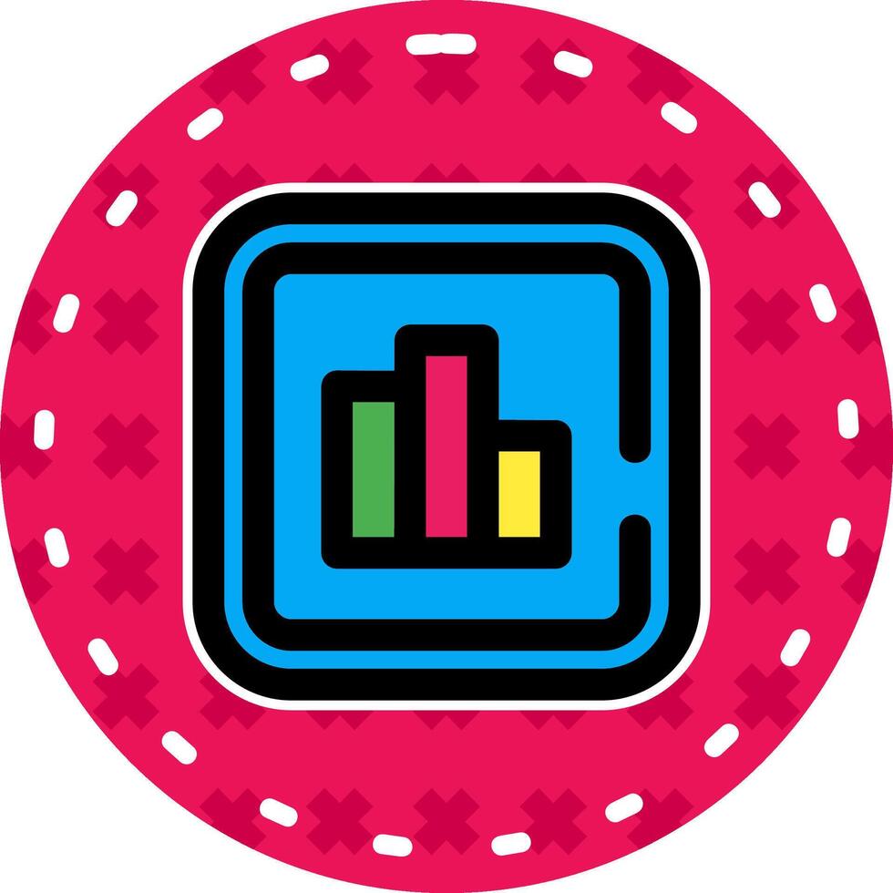 Statistics Line Filled Sticker Icon vector