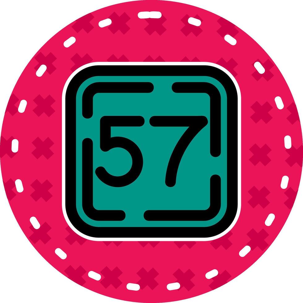 Fifty Seven Line Filled Sticker Icon vector