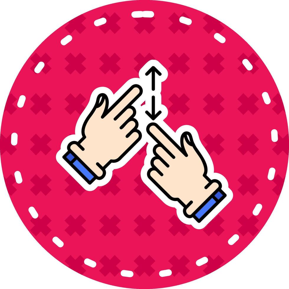 Tap and Scroll Line Filled Sticker Icon vector