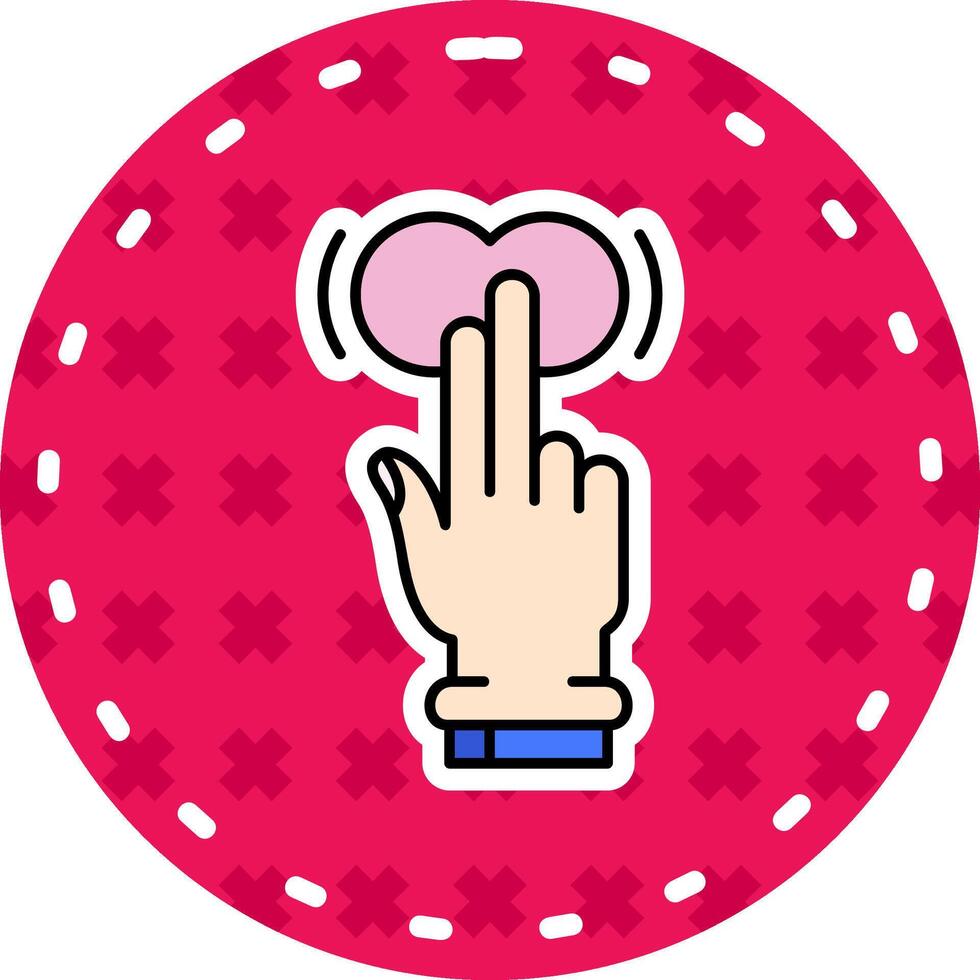 Two Fingers Tap and Hold Line Filled Sticker Icon vector