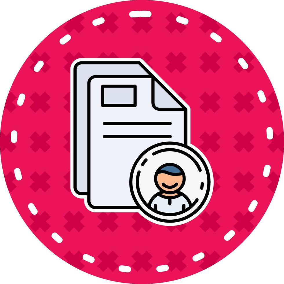 Identification Line Filled Sticker Icon vector