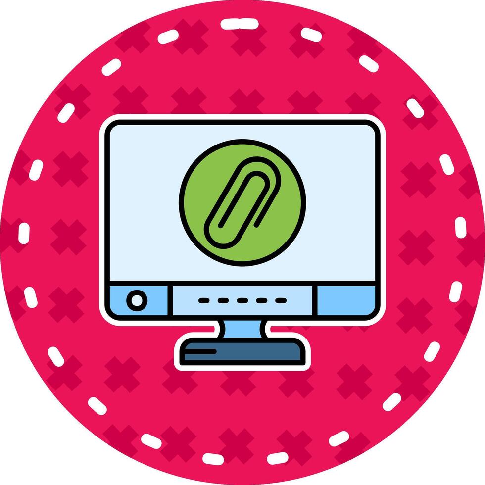 Clip Line Filled Sticker Icon vector