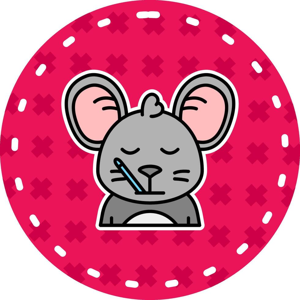 Sick Line Filled Sticker Icon vector