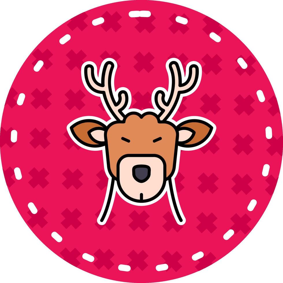 Deer Line Filled Sticker Icon vector