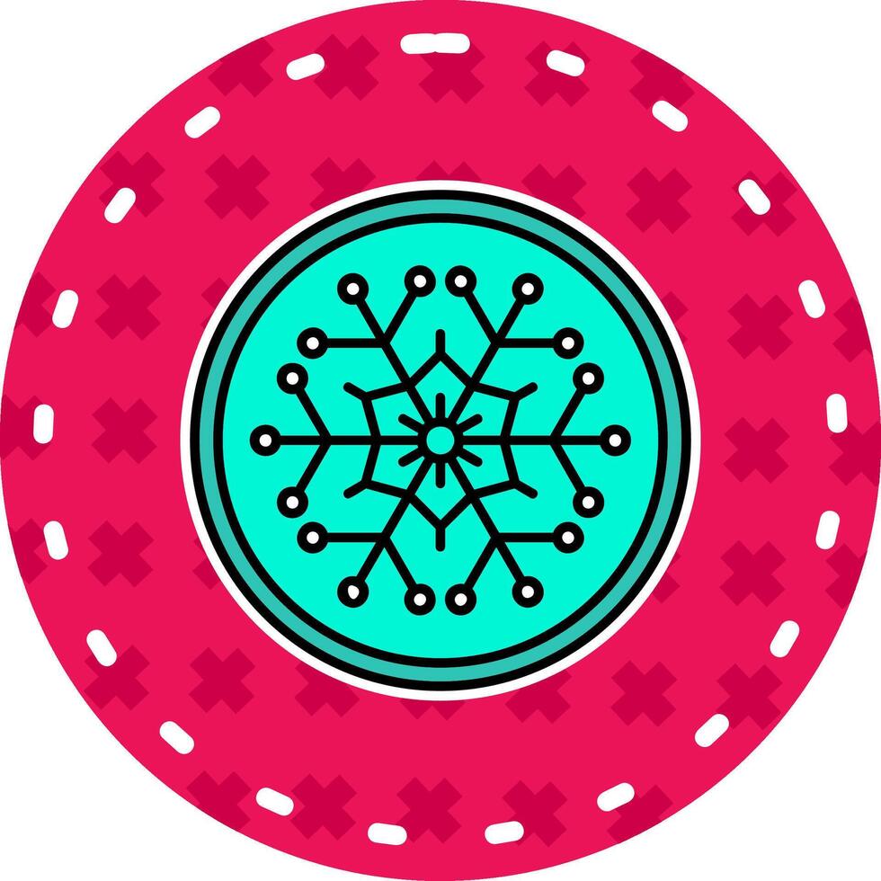 Winter Line Filled Sticker Icon vector